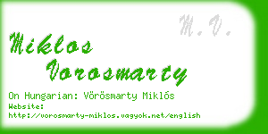 miklos vorosmarty business card